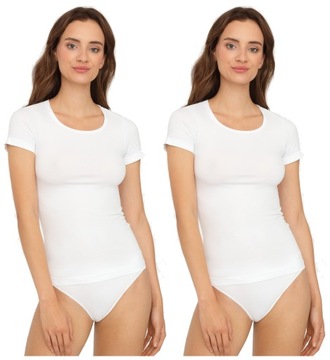 2 X GATTA KOSZULKA T-SHIRT KRÓTKI RĘKAW BIAŁA M