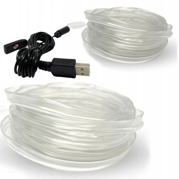ŚWIATŁOWÓD EL WIRE RGB 7w1 OŚWIETLENIE WNĘTRZA KABINY SAMOCHODU LED USB 5m