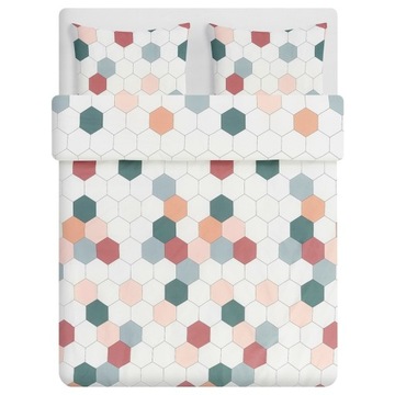 IKEA KRUSFRO pościel 200x200 sześciokąty pastele