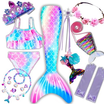 13w1 SYRENI OGON STRÓJ KĄPIELOWY SYRENKA KOSTIUM SYRENA ZESTAW Z1 r. 116