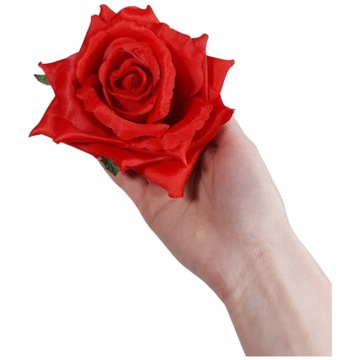 Головка изделия, большая, развернутая белая роза, 12 см, для украшений и букетов.