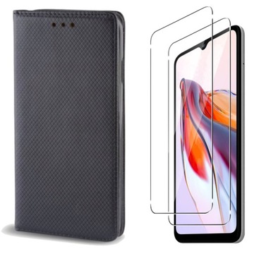 Etui z klapką TEXTURE do Xiaomi Redmi 12C +2xSZKŁO