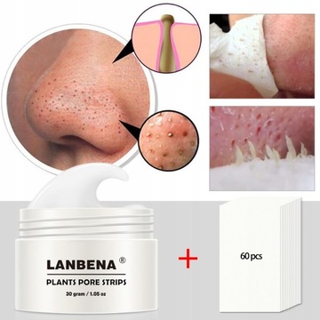 LANBENA 60шт ОЧИЩАЮЩАЯ ПОРЫ МАСКА ЧЕРНАЯ
