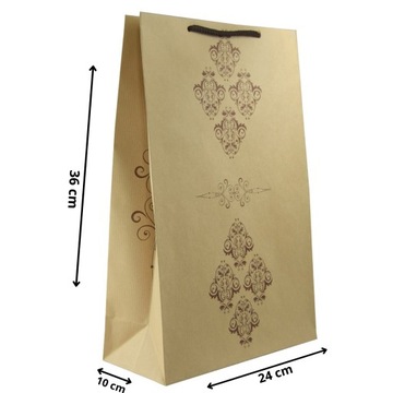 Подарочные пакеты из эко-бумаги 24х10х36 для подарков, набор из 10 шт.