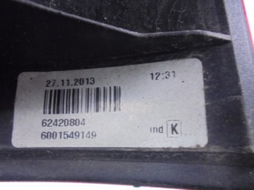 DACIA LOGAN I SVĚTLO ZADNÍ LEVÝ 4D 624208004 + VLOŽKA ŽÁROVKY