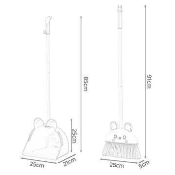 Zestaw ze szufelką i miotłą do zamiatania sierści zwierząt, zielony