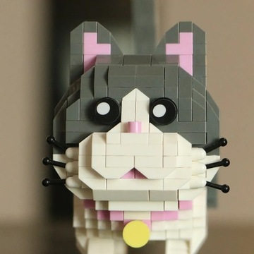 Конструкторы Игрушка для кошек КОТЕНОК серый кот 673 элемента коробка PL