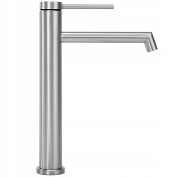 Bateria Umywalkowa Stojąca Rea Foss Chrom Szczotkowana Nikiel Wysoka Inox