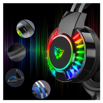 ПРОВОДНЫЕ ИГРОВЫЕ НАУШНИКИ ДЛЯ ГЕЙМЕРОВ СО СВЕТОДИОДНОЙ RGB СВЕТОДИОДНОЙ ПОДКЛЮЧЕНИЕМ ДЛЯ ПК МИКРОФОНОМ НА УШЕ