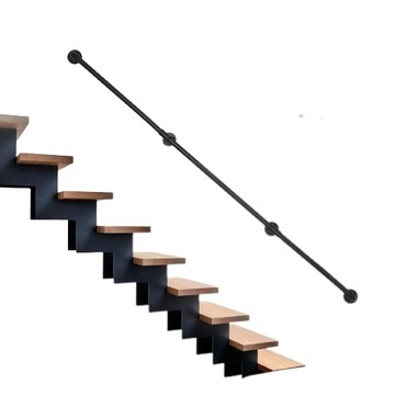 METALOWA CZARNA BALUSTRADA SCHODOWA (366CM, 32MM)