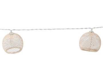 Lampki ogrodowe GIRLANDA 10 LED na baterie BEŻOWA