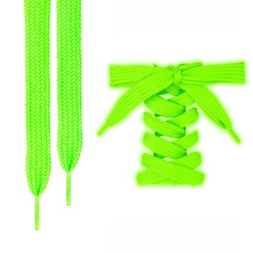 Sznurówki płaskie zielone do adidasów sznurowadła płaskie neonowe dł 150cm
