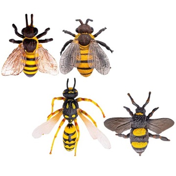 4 шт. РЕАЛИСТИЧЕСКАЯ МОДЕЛЬ НАСЕКОМОГО-ПЧЕЛЫ
