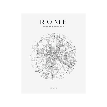 Plakat Mapa miasta Rzym Włochy Italia Europa koło 24X30 cm