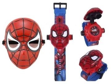 MASKA SPIDERMAN + ZEGAREK Z PROJEKTOREM 3D SPIDERMAN ZESTAW