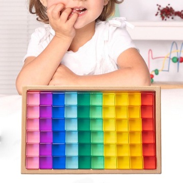 Акриловые кубики радуги с драгоценными камнями Montessori Perfect Gift Glad Cube 60 ПК