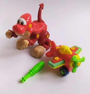 DINOZAUR SAMOLOT DO SKRĘCANIA ROZKRĘCANIA KLOCKI V