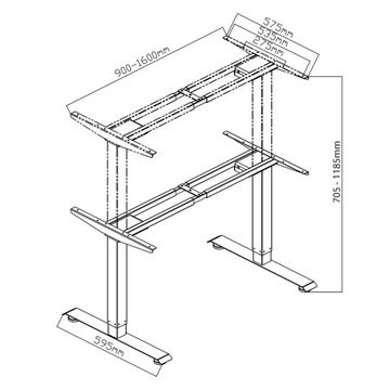 Электрический каркас стола Spacetronik SPE-221OB