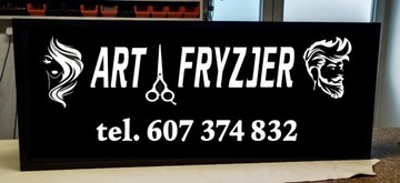 100x33 kaseton Baner Salon Fryzjerski podświetlany LED tablica reklamowa