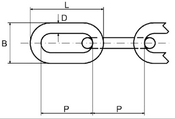 Хозяйственная цепочка D1 DIN 5685A 10мм - 1мб