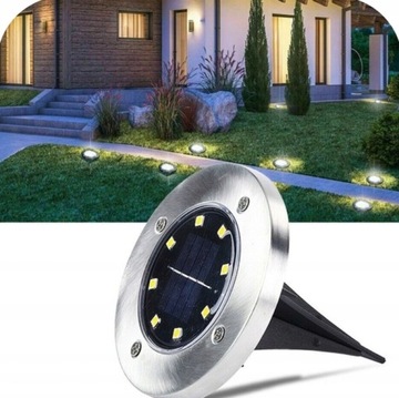 Lampa solarna wbijana INTMIX srebrny 12,6 cm 12 szt.