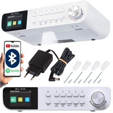 RADIO KUCHENNE PODWIESZANE PODSZAFKOWE FM/DAB+ BLUETOOTH LATARKA