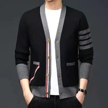Men's knit cardigan autumn and winter new casual l