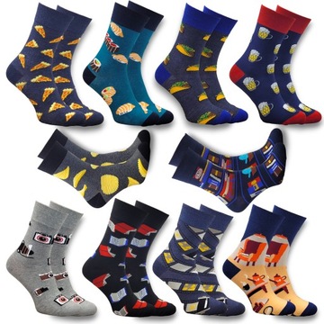 10 разноцветных мужских носков ХЛОПКОВЫЕ носки FUNNY веселые 43-46