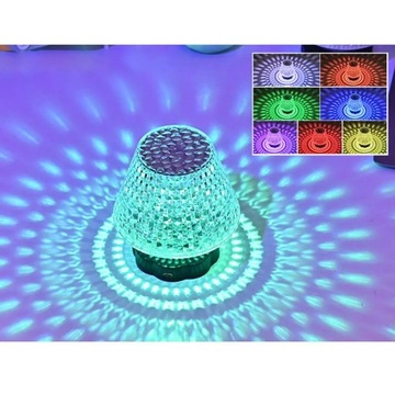 LED Crystal Table Lamp 3/16 Colors Touch Adjustable Charging Romantic