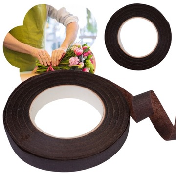 TAŚMA MASKUJĄCA DO KWIATÓW DEKORACJI BRĄZOWA 12 mm