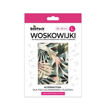 Woskowijka do przechowywania żywności, DZIKA JUNGLA, L (36x36cm), BeePack