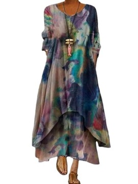 BOHO SUKIENKA MAXI jak MALOWANY JEDWAB plus size