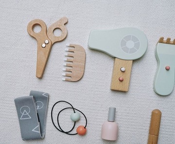 БОЛЬШОЙ ДЕРЕВЯННЫЙ НАБОР ПАРИКМАХЕРСКОЙ КОСМЕТИКИ 17в1