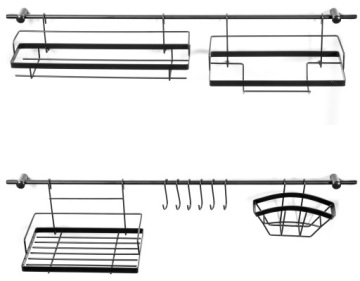 RELINGI KUCHENNY 16 elementów kolor czarny 150cm
