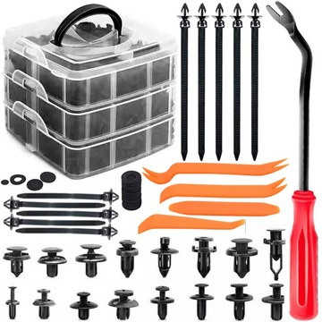 Zestaw Spinek Klipsów Samochodowych 675 Elementów Uniwersalne - PREMIUM SET