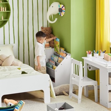 SoBuy Полка Книжный шкаф Игрушки Книги Шкаф 2 Корзина для детей KMB76-W