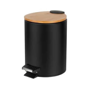 TEESA TSA0402 KOSZ NA ŚMIECI ŁAZIENKOWY 3L (czarny), stal nierdzewna