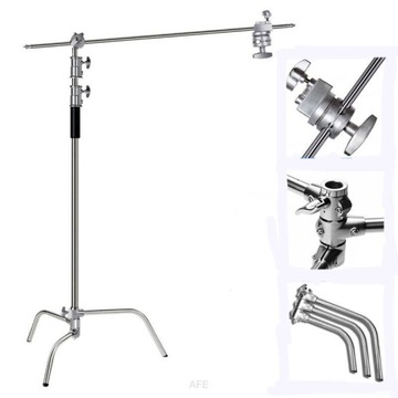 SOLIDNY STALOWY STATYW 2,7m ŻURAW PRO BOOM C-STAND