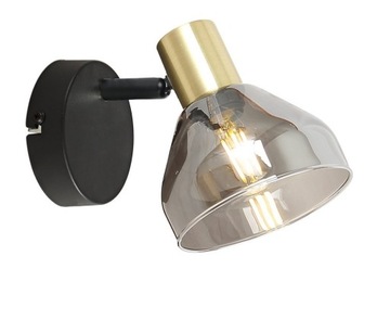 Kinkiet szklany czarny/złoty regulowany E14 40W Gr