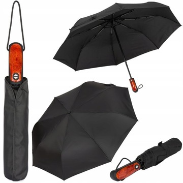 Parasol Męski składany automatyczny Parasolka XL pokrowiec Czarny Duży