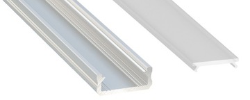 PROFIL ALUMINIOWY PŁASKI DO TAŚM LED 1m Z KLOSZEM