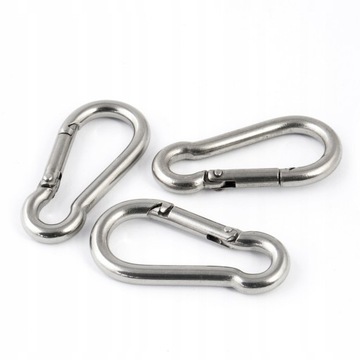 Karabińczyk Karabinek do lin nierdzewny strażacki 6mm 5 szt.