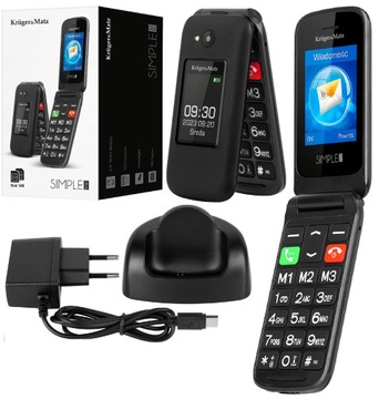 TELEFON DLA SENIORA KRUGER KLAPKA MOCNY GŁOŚNY DUŻE KLAWISZE STACJA TYP C