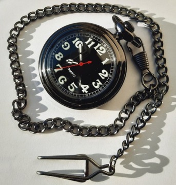 Nowy zegarek kieszonkowy - busola, czasomierz sikor na łańcuszku - luminous