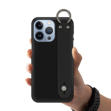 Etui Matowe z Paskiem Do IPHONE 13 PRO Czarny Case