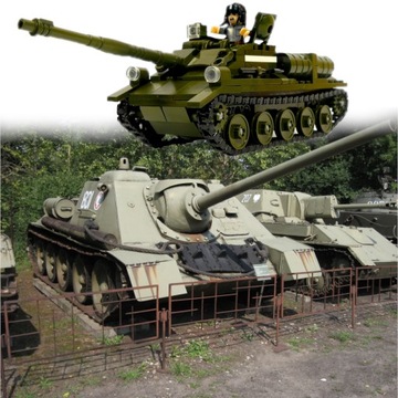 Танк Bricks СУ-85 Разрушитель Армия 2 фигурки АРМИЯ + мотор + 2 LEGO ОРУЖИЯ