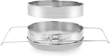 Двойное сито для меда из нержавеющей стали.