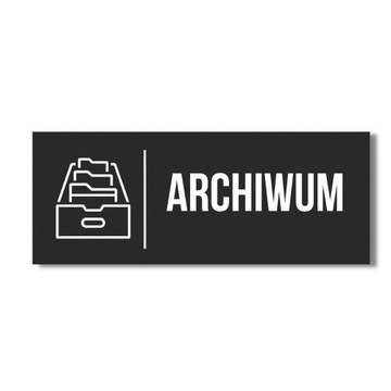 TABLICZKA NAPIS PIKTOGRAM ARCHIWUM 30x10CM DRUK UV NA DRZWI BIURO URZĄD