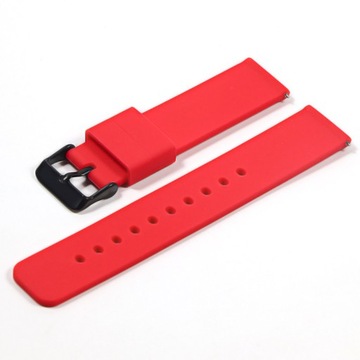 Pasek do zegarka silikonowy 24mm czerwony b/b