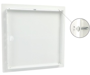 БЕЛАЯ МЕТАЛЛИЧЕСКАЯ ДВЕРЬ С ЗАМКОМ 40х40